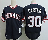 Cleveland Indians #30 Carter Mitchell And Ness Navy Blue 1976 Turn Back The Clock Stitched MLB Jersey,baseball caps,new era cap wholesale,wholesale hats